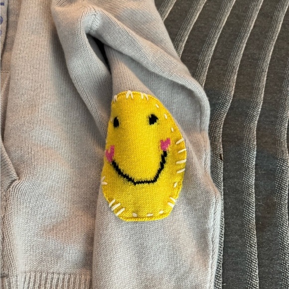 Kerri Rosenthal Smile Pass It On Cashmere Patch Hoodie Sweater size large - Picture 6 of 8